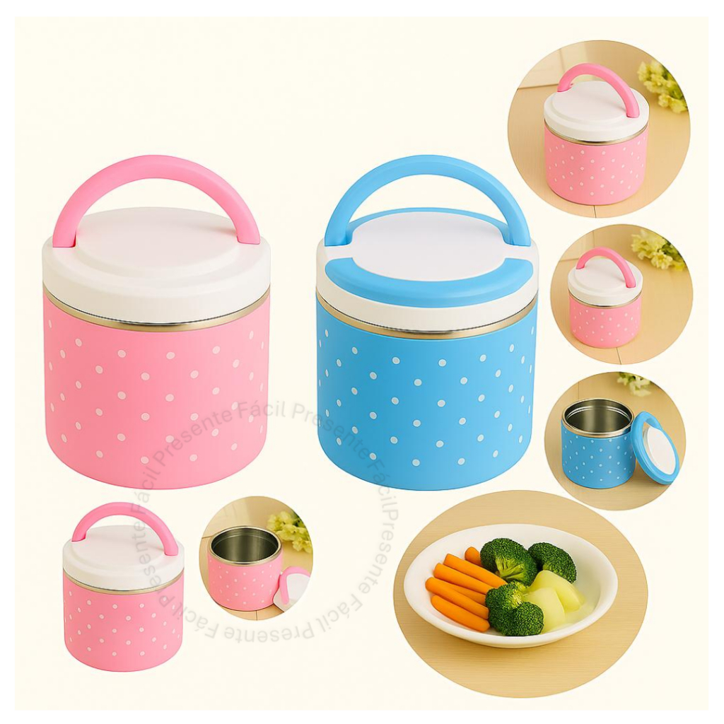 Pote Marmita Aço Inox Com Vedação Térmica Capacidade de 450 ml em Oferta na Shopee