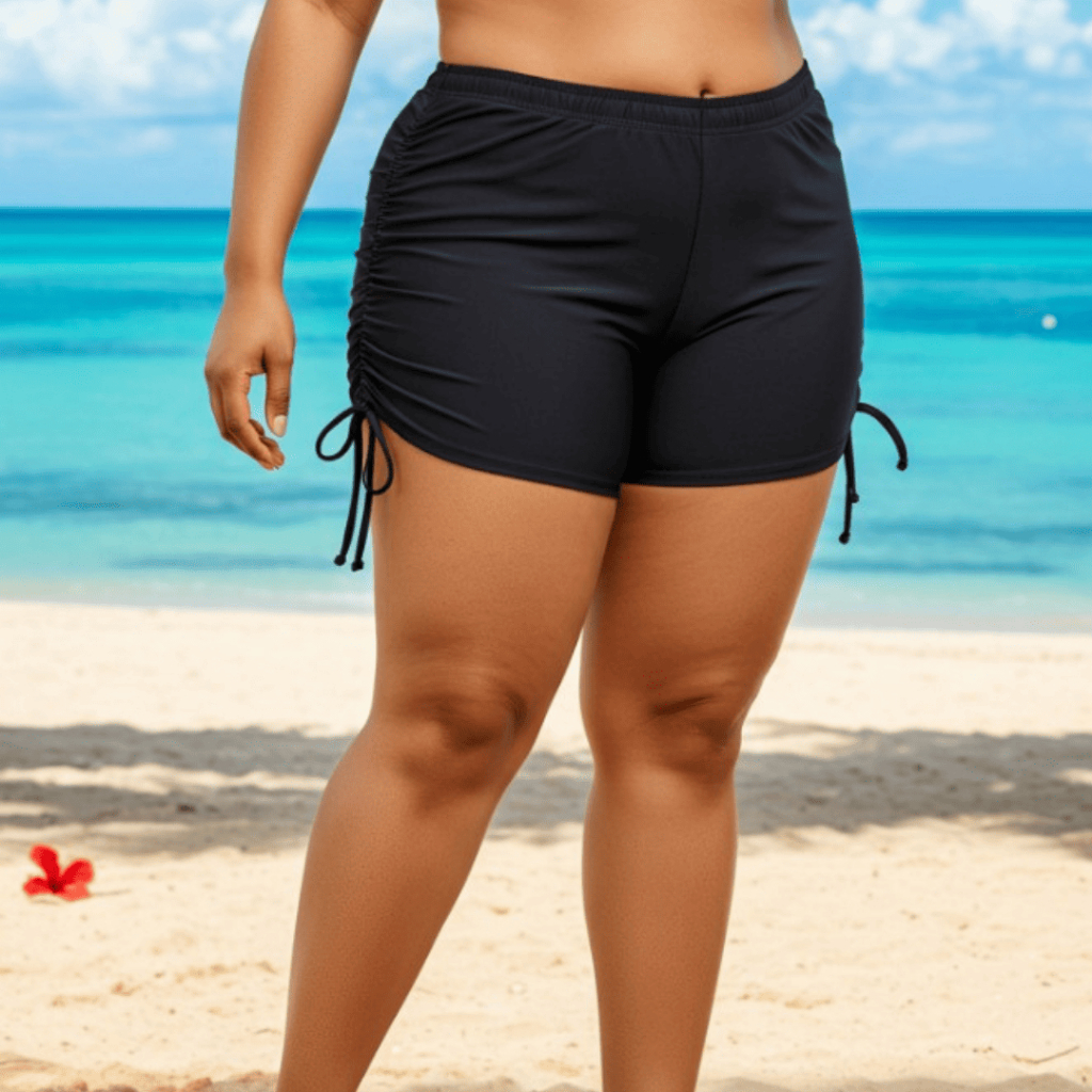 Conjunto Plus Size Biquíni Top E Shorts Cordinha Lateral Sunquini Praia