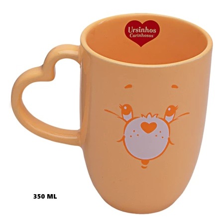 Caneca Cacau show Ursinhos Carinhosos Oxford 350 ml Amarela Sol Cerâmica Chocolate Quente Chá Café