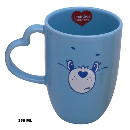 Caneca Cacau show Ursinhos Carinhosos Oxford 350 ml Azul Zangadinho Cerâmica Chocolate Quente Café