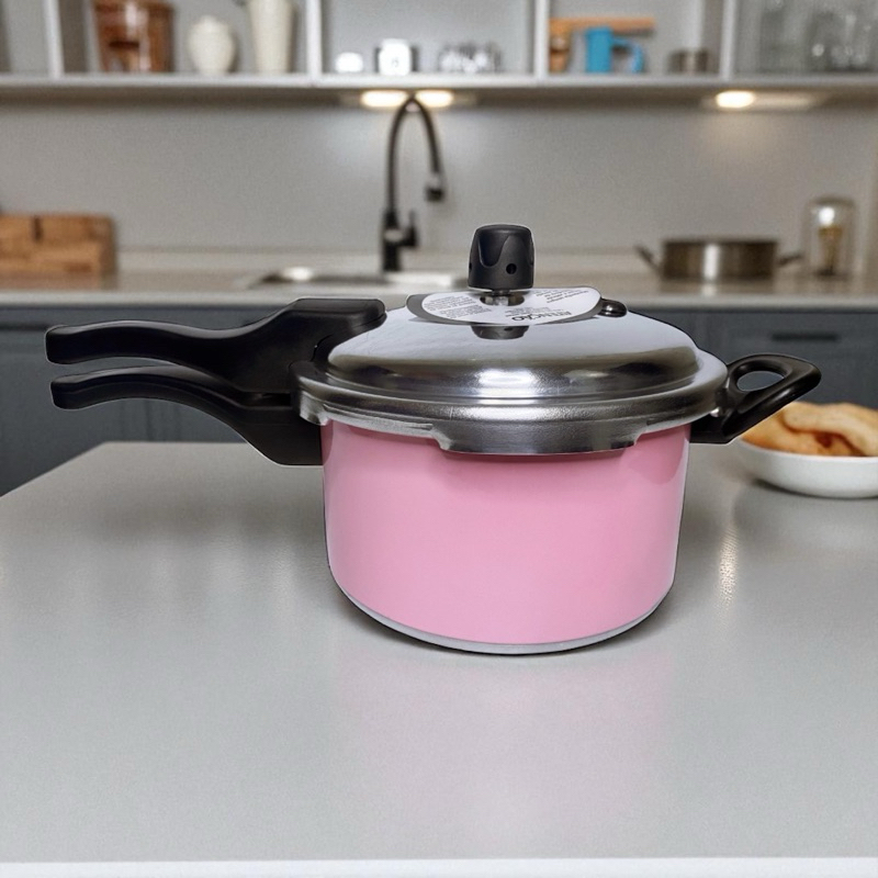 PANELA DE PRESSÃO 2,5 LTS COM FECHAMENTO EXTERNO ROSA