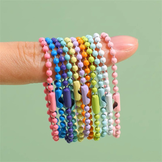 50/100 correntes de bolas com etiquetas de canoa 10cm, chaveiros coloridos, cores disponíveis em Oferta na Shopee