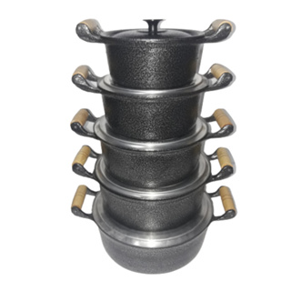 Jogo de Panela Alumínio Fundido Batido Grosso Preto com 5, 4,3 varias opção de compra. em Oferta na Shopee