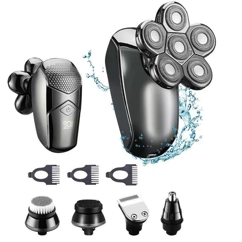 Maquina Recarregável 5 Em1 Barba Cabelo Nariz Limpeza Facial Cor Preto Voltagem 110v/220v Bivolt em Oferta na Shopee