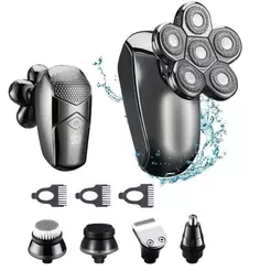 Maquina Recarregável 5 Em1 Barba Cabelo Nariz Limpeza Facial Cor Preto Voltagem 110v/220v Bivolt