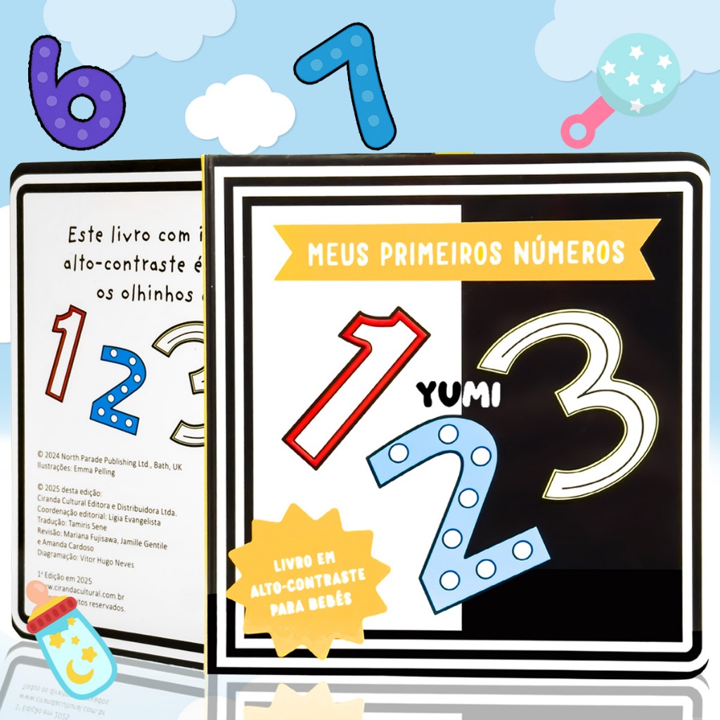 Livro Bebê Alto Contraste Interativo Meus primeiros números: Estímulo Visual Sensorial Para Recém-nascidos Montessori em Oferta na Shopee