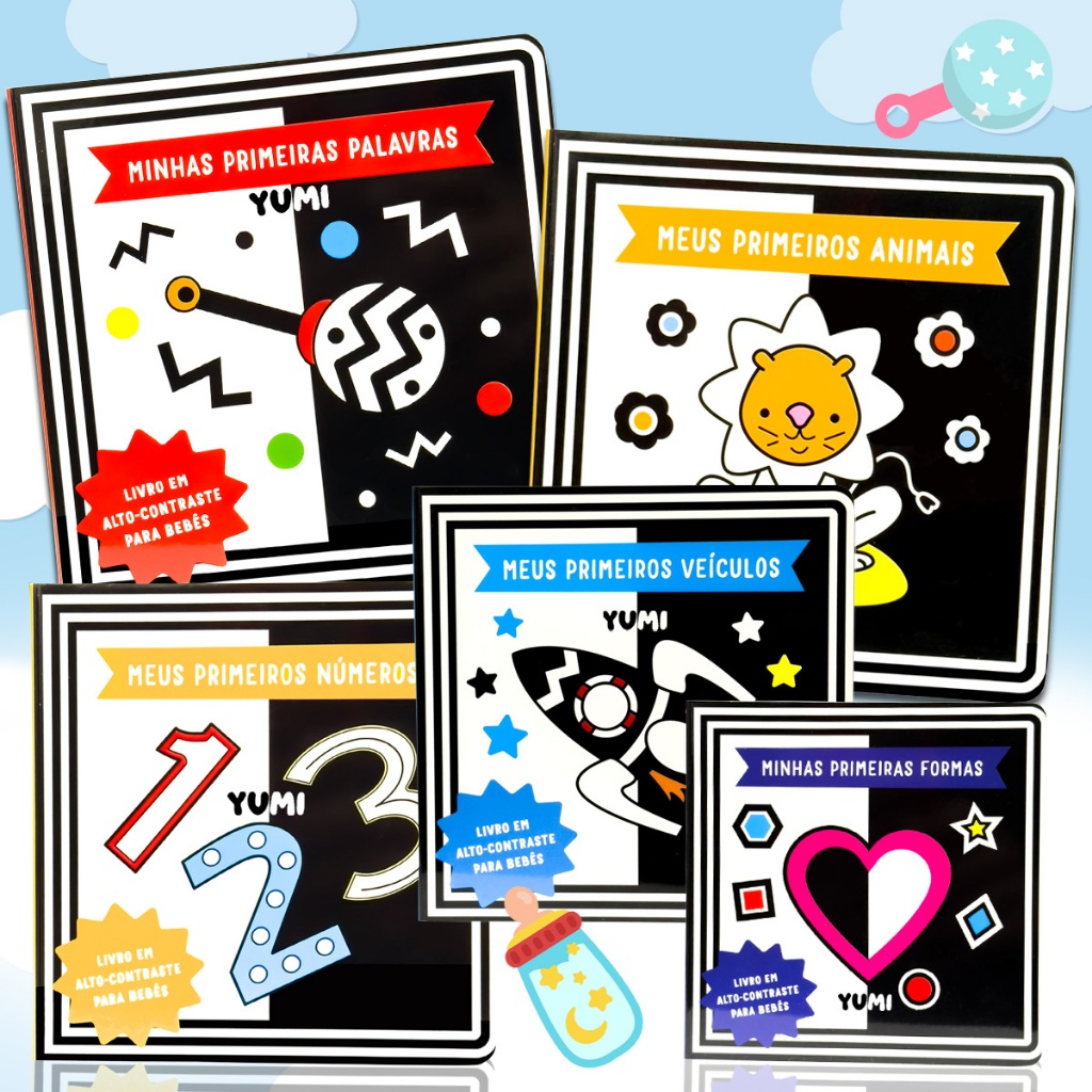 Livro Em Alto-contraste Para Bebês Interativo: Estímulo Visual Sensorial Para Recém-nascidos 0 A 6 Meses em Oferta na Shopee