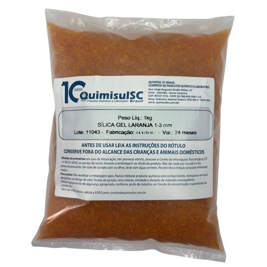 SÍLICA GEL LARANJA ATÓXICA 1-3 MM - 1 KG em Oferta na Shopee