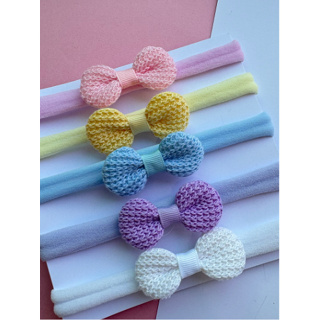 Kit 5 Tiaras e Faixinhas de Cabelo para Bebê Recém-Nascido - Laços de Crochê em Meia de Seda em Oferta na Shopee