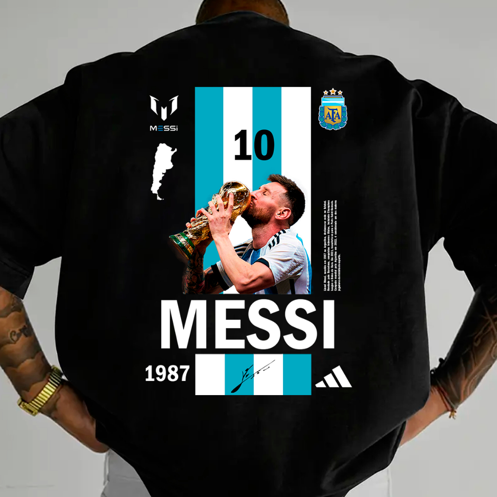 Camisa Camiseta Basica street leo leonel alien messi  jogador de futebol estilosa game em algodao unissex