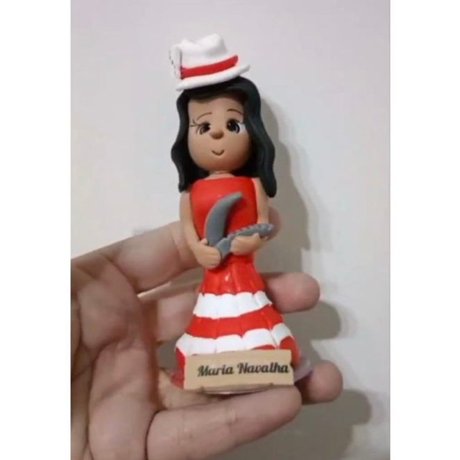 Imagem de Maria Navalha em Biscuit 12cm | Pomba Gira Malandra | Escultura Artesanal Umbanda
