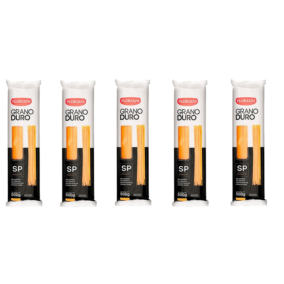 Kit 5 un Floriani Macarrao Proffisional  Grano Duro 500gr Ideal Restaurante