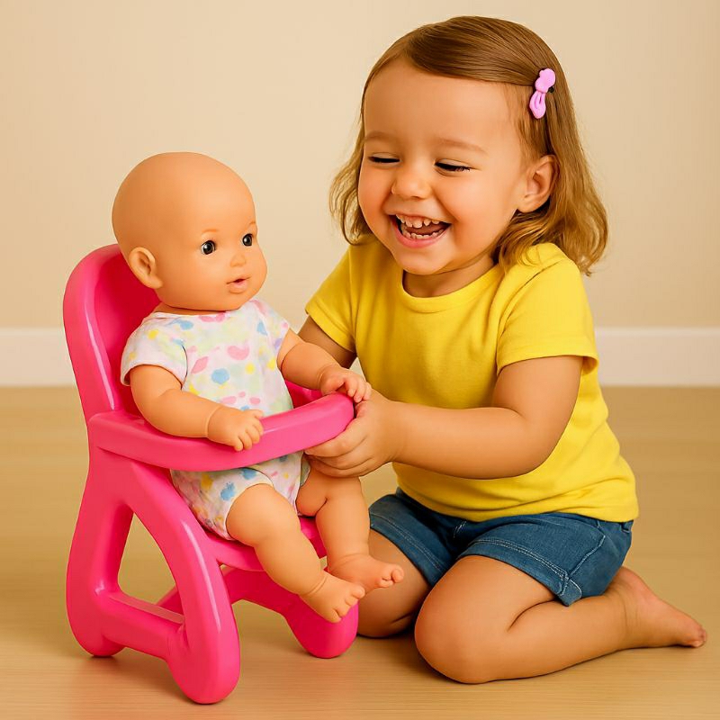 Carrinho de Brinquedo Para Boneca e Cadeira de Bebê  de Brinquedo Para Boneca Carrinho Sorvete - Rosa Brinquedo Infantil