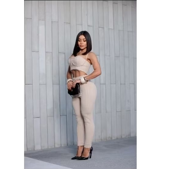 Conjunto feminino Cropped nadador calça legging Look Casual Confortável cintura alta