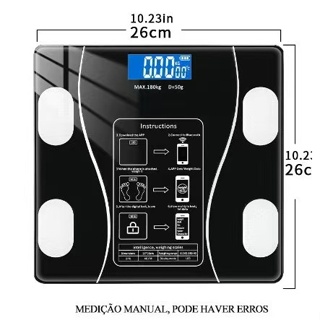 Balança Bioimpedância Corporal Digital APP Bluetooth Suporta até 140kg em Oferta na Shopee