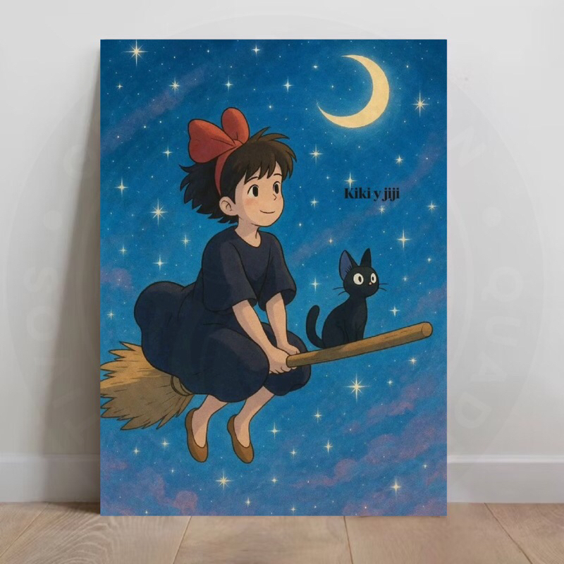 Placa Decorativa Studio Ghibli O Serviço de Entregas da Kiki Mdf Corte a Laser Glossy 215g