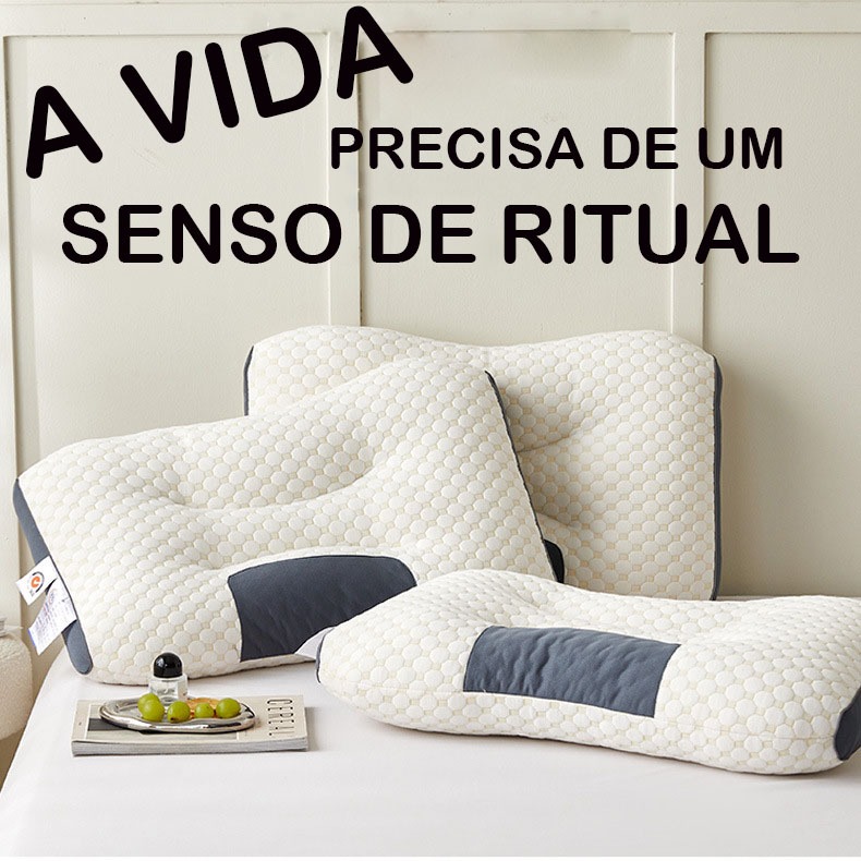 Travesseiro Ergonômico Respirável Apoio para Pescoço e Ombro 45CM 75CM 8CM lavável, ajuda dormir em Oferta na Shopee