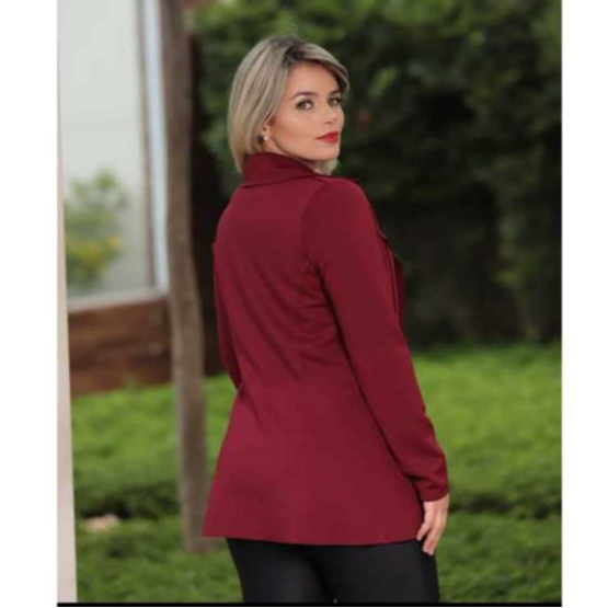 Max Blazer longo Feminina social Neoprene M G GG Tendencia em Oferta na Shopee