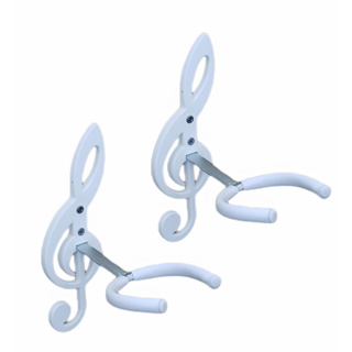 2 Suportes de Parede BRANCO para Violão, Guitarra, Ukulele, Baixo – Design Clave de Sol 𝄞 em Oferta na Shopee