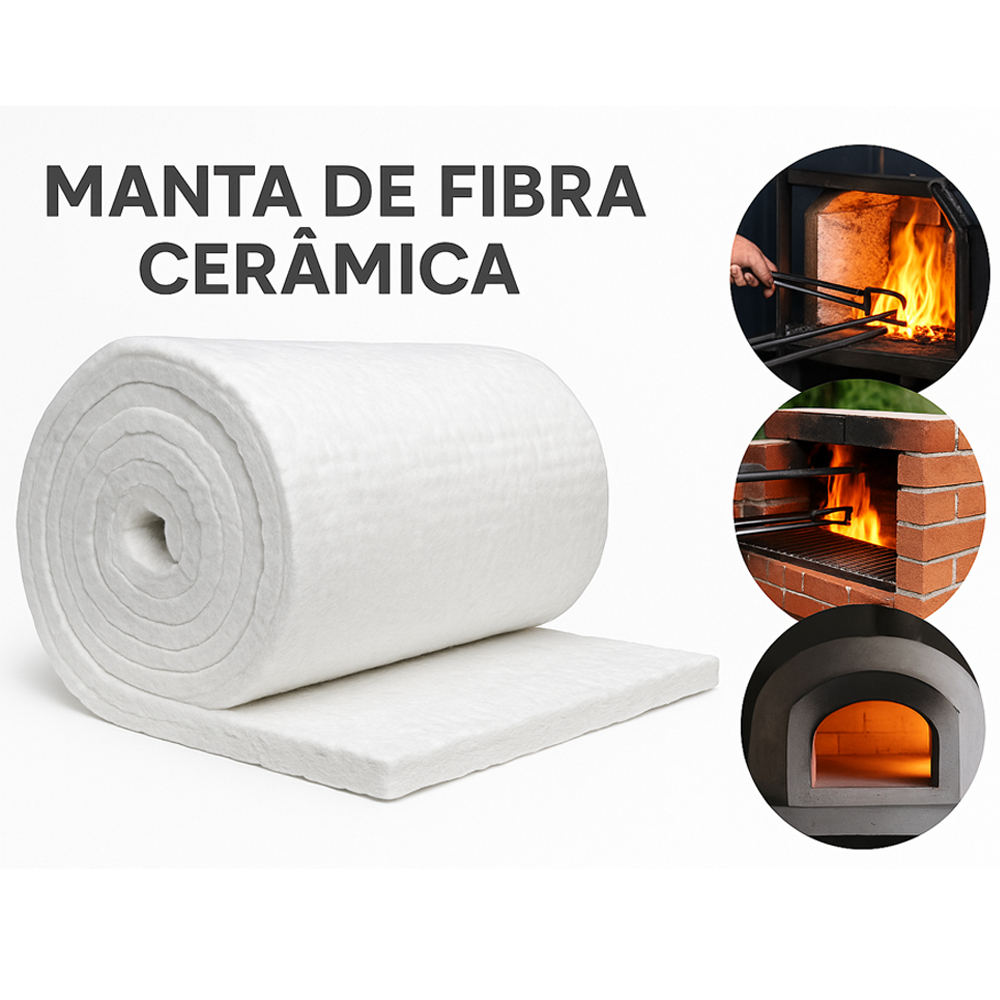 Manta de Fibra Cerâmica 1260°C  medida 2000x610x25mm – Fornos, Forjas, Churrasqueiras e Pizza em Oferta na Shopee