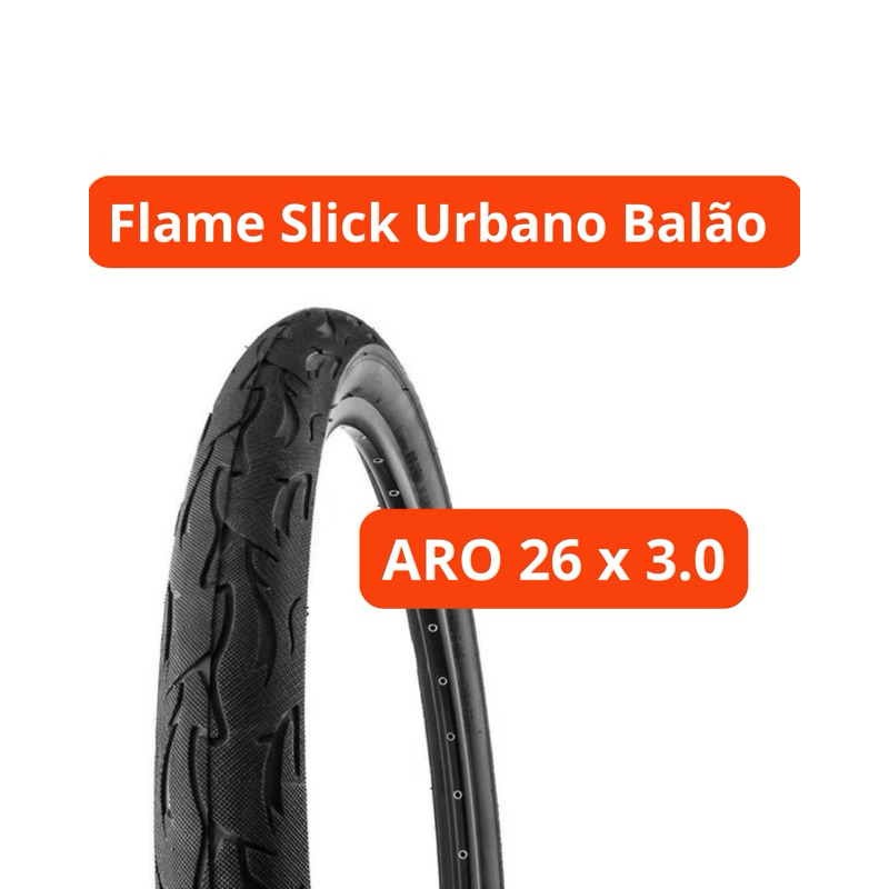 Pneu Bicicleta Vee Rubber Aro 26 X 3.0 Clame Slick Urbano Balão Bike