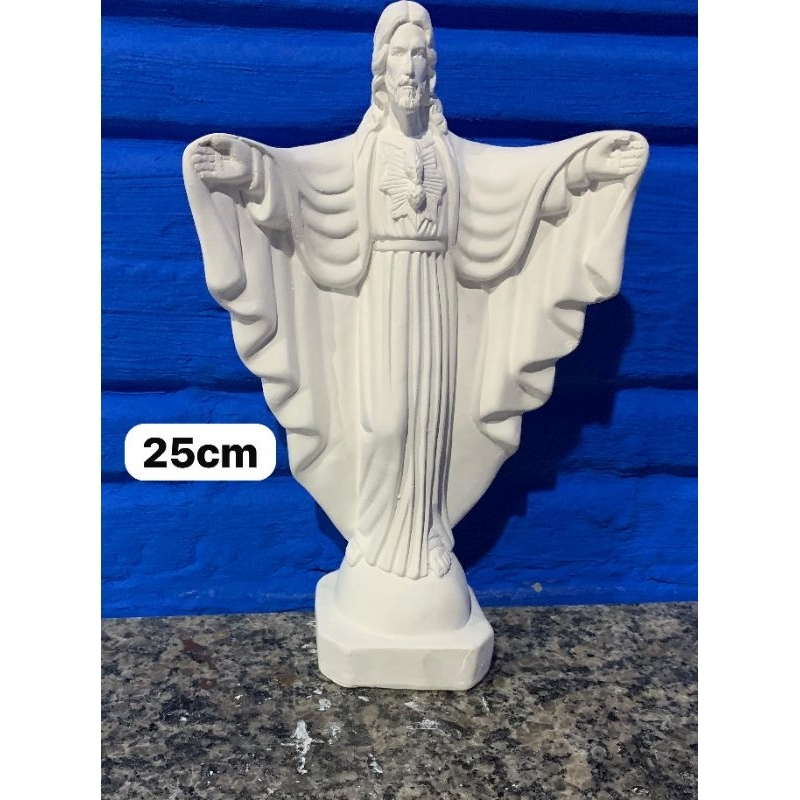 Imagem Cristo Redentor/oxalá 25cm em gesso cru