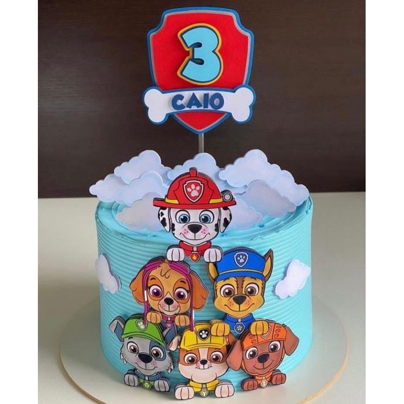 Topo de Bolo Patrulha Canina Personalizado – Festa Infantil Aniversário
