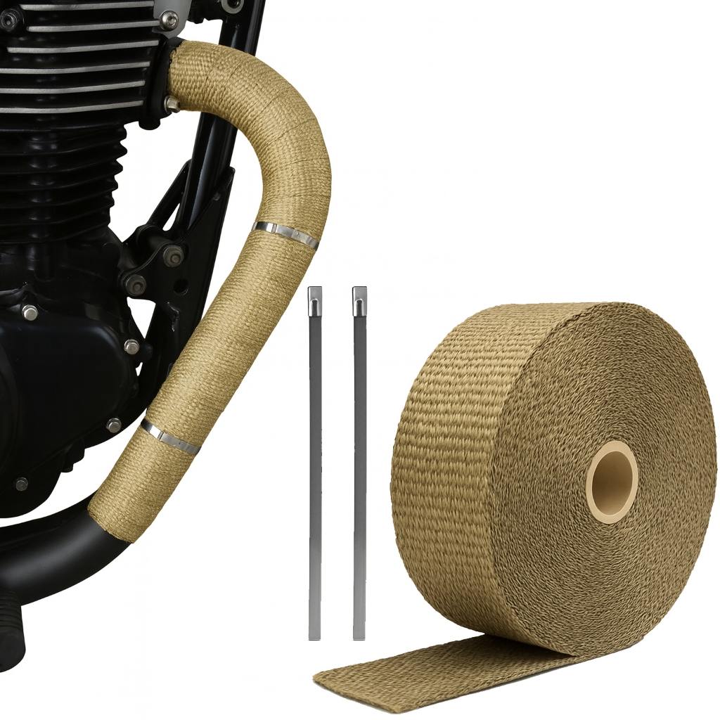 Fita Térmica Termotape Titanium para escapamento rolo 05 Metros + 02 Zip Tie em Oferta na Shopee