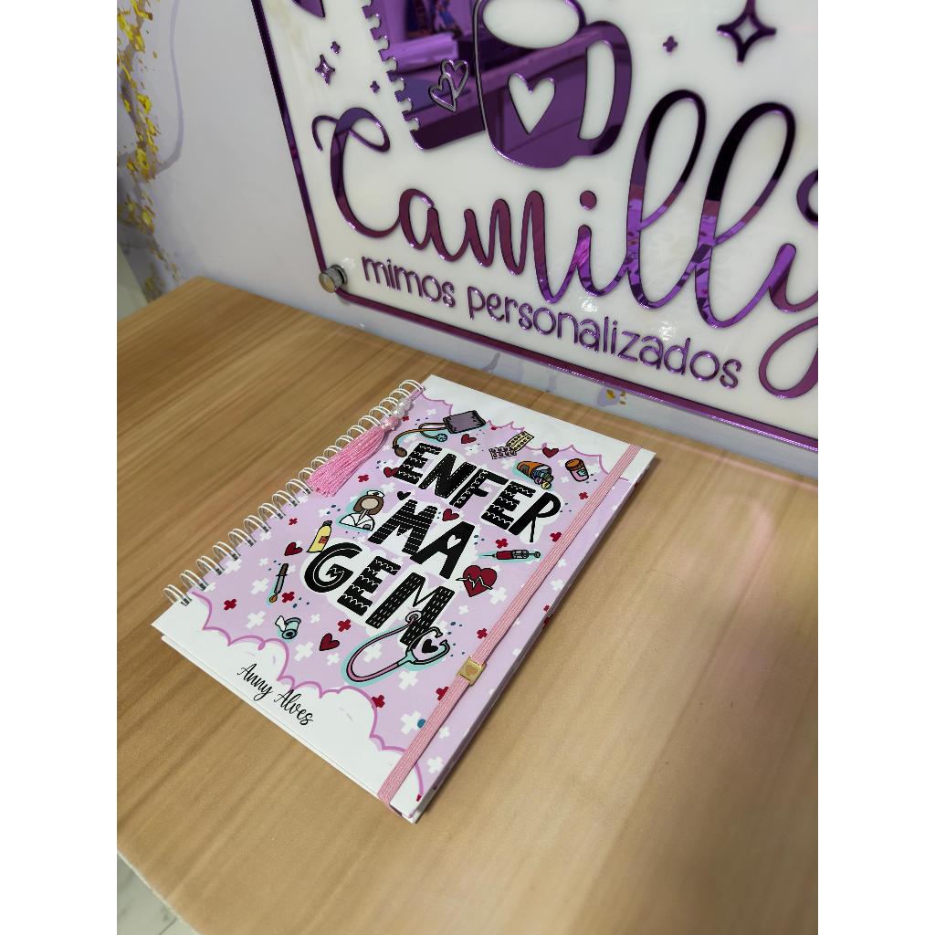 Caderno Personalizado Profissões | Medicina, Enfermagem, Direito, Farmácia – Nome na Capa A5