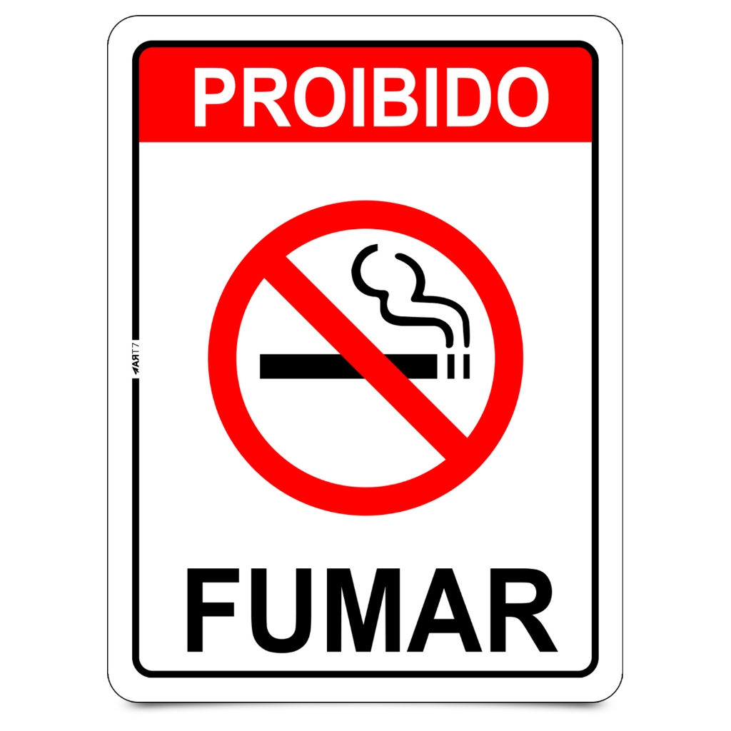 Kit Placa Identificação Proibido Fumar Local Proibido Cigarro