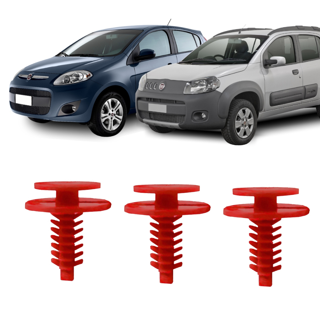 Kit 40 Grampo Presilha Fixação Forro Porta Novo Uno Siena Palio Strada Punto Mobi Idea Argo Cronos