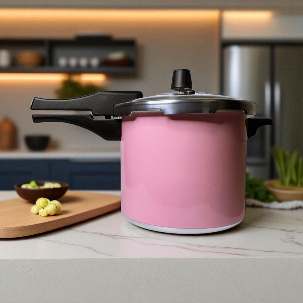 PANELA DE PRESSÃO 7,0 LTS - FECHAMENTO EXTERNO ROSA