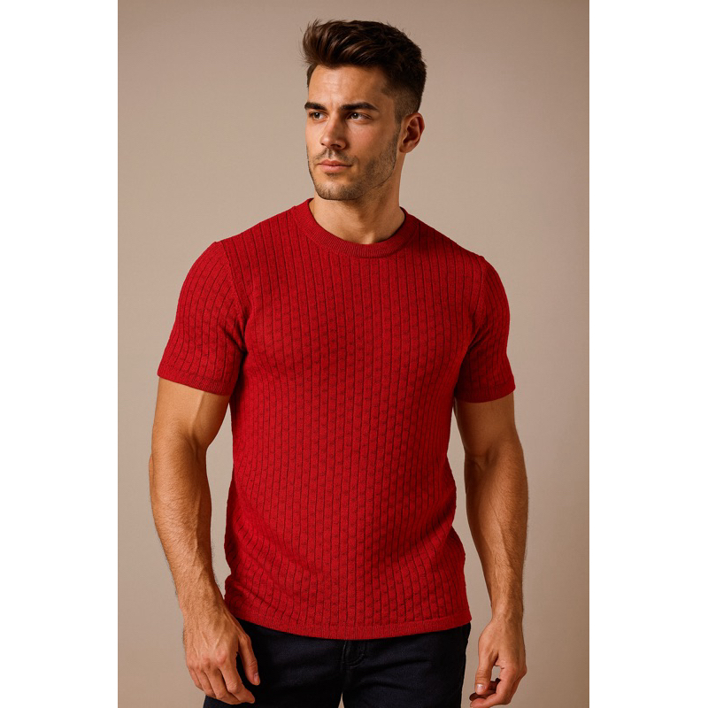 Camiseta malha fina tricô lã masculino blusa quadriculada