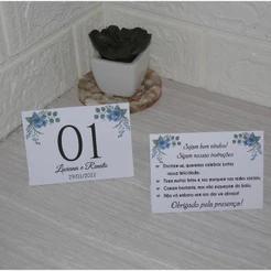 Plaquinhas personalizadas para numeração de mesas festas e casamento