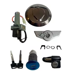 CONJUTO DE TRAVAS TITAN 150 2004 A 2008 COM BLOQUEADOR DE IGNIÇÃO COMPLETO