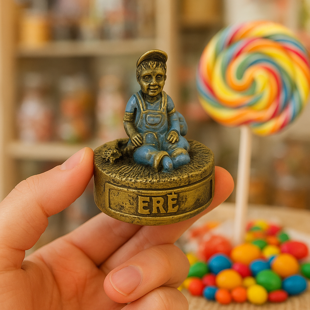 Escultura Erê Ibeji Cosme E Damião Menino Resina 5 Cm Dourado