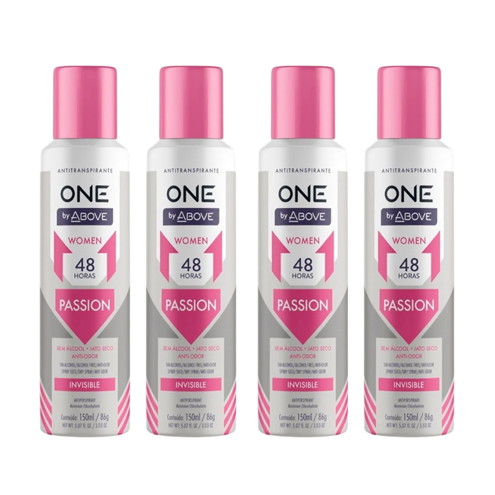Kit 4 Desodorante Above One Women Passion 150ml