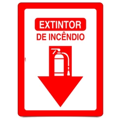 Placa de Sinalização Extintor de Incêndio Identificação Emergencia