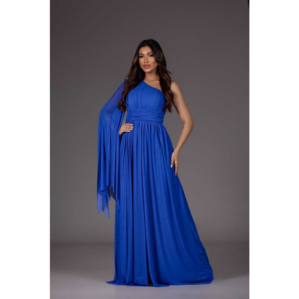 Vestido Manga Unica Longa De Tule Para Festas Corporativas e Casamentos Ombro Unico Manga Longa em Oferta na Shopee