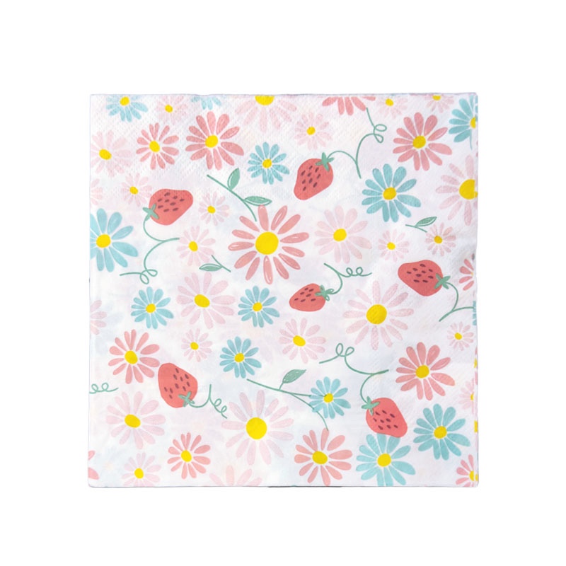 Guardanapos de Papel Margaridas com Morangos em Oferta na Shopee