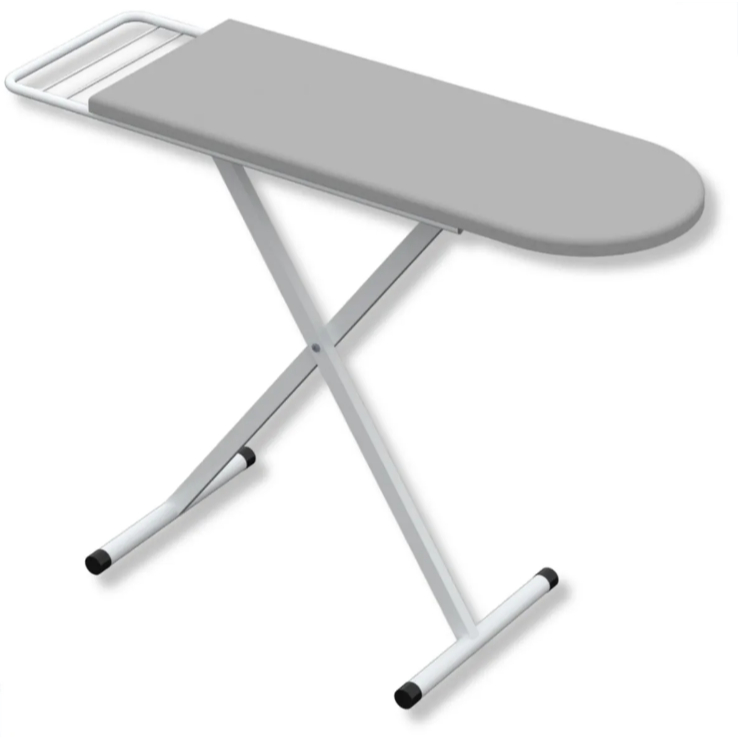 Mesa Tabua Passar Roupa Extra Forte + Porta Ferro Cor Branco Liso
