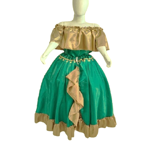 BLUSA E SAIA COM 6M DE RODA CIG. ESMERALDA-roupa de umbanda-ENVIAMOS O MAIS RÁPIDO POSSÍVEL