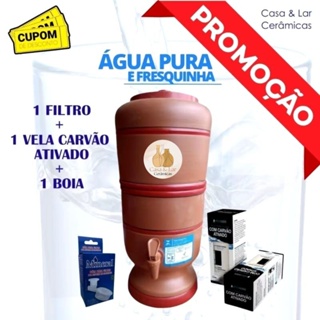 Filtro de barro total de 8 litros + Vela de Carvão Ativado em Oferta na Shopee