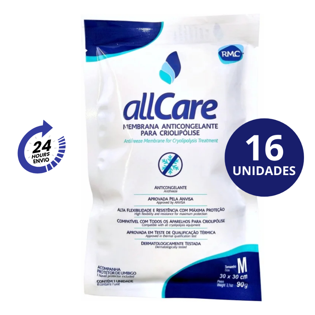 Kit 16x Manta Membrana Crio Anticongelante Criolipólise All Care RMC 30x30cm Tamanho M em Oferta na Shopee