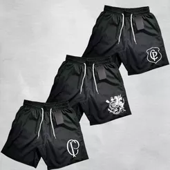 Kit 3 Shorts Bermudas Gaviõe Da Fiel 02 Tactel Ideal Para Treino Corrida Torcida Organizada Tim3 Do Povo