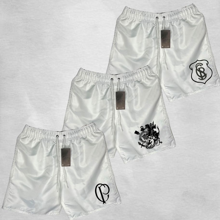 Kit 3 Bermudas Gaviões Da Fiel  02 Tactel, Ideal Para Treinos, Academia, Corrida, Torcida Organizada,Tim3 Do Povo