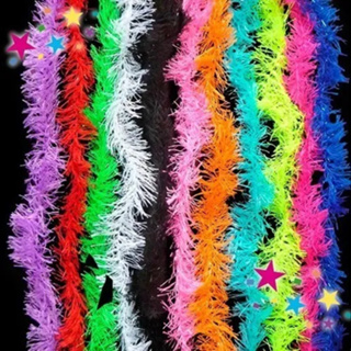 Kit 10 a 40 Marabus Plumas Festivo Colorido 1,5m Balada Neon Brilha na Luz Negra em Oferta na Shopee