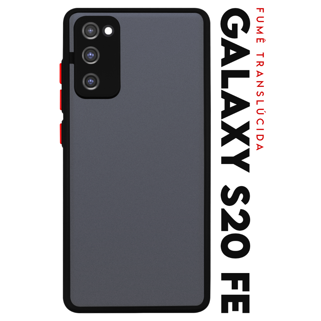 Case Capinha Case Anti Shock Space Acrílico Translucida Fumê Botões Vermelho para Galaxy S20 FE G780 6.5