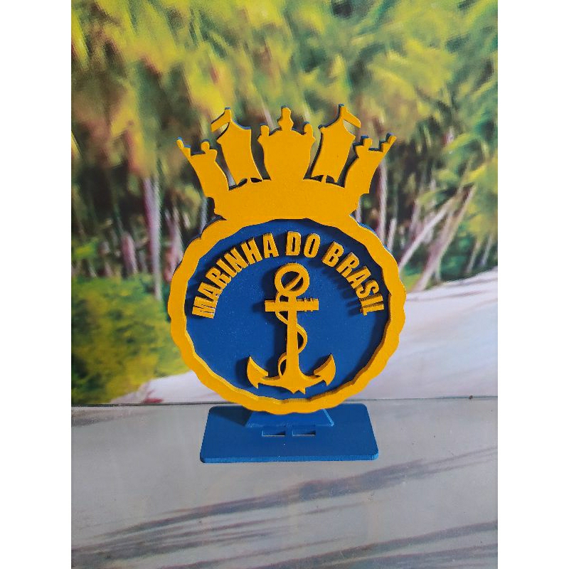 Mini Totem Display BRASÃO MARINHA DO BRASIL em MDF BMK ART'S