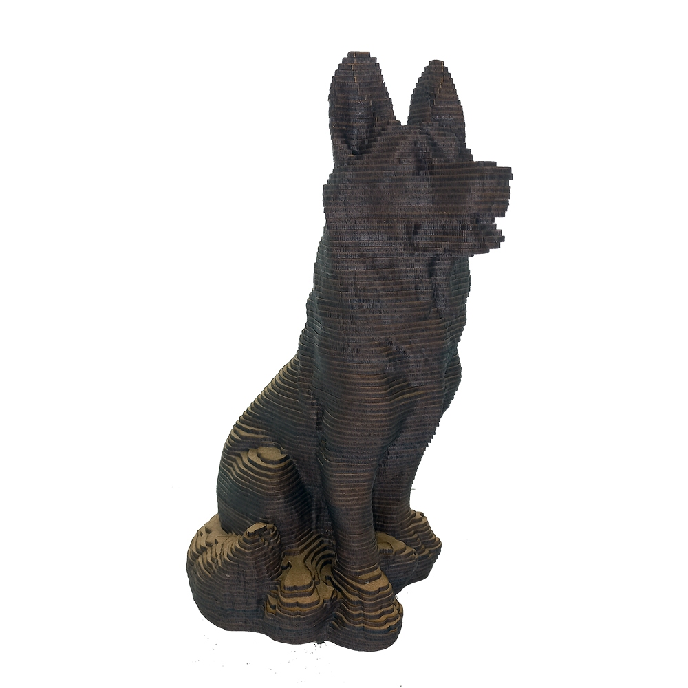 PASTOR ALEMAO - CACHORRO DOG ANIMAL ESCULTURA DECORAÇÃO ARTESANATO MDF PEÇAS 3D ANDRETOGOMDF